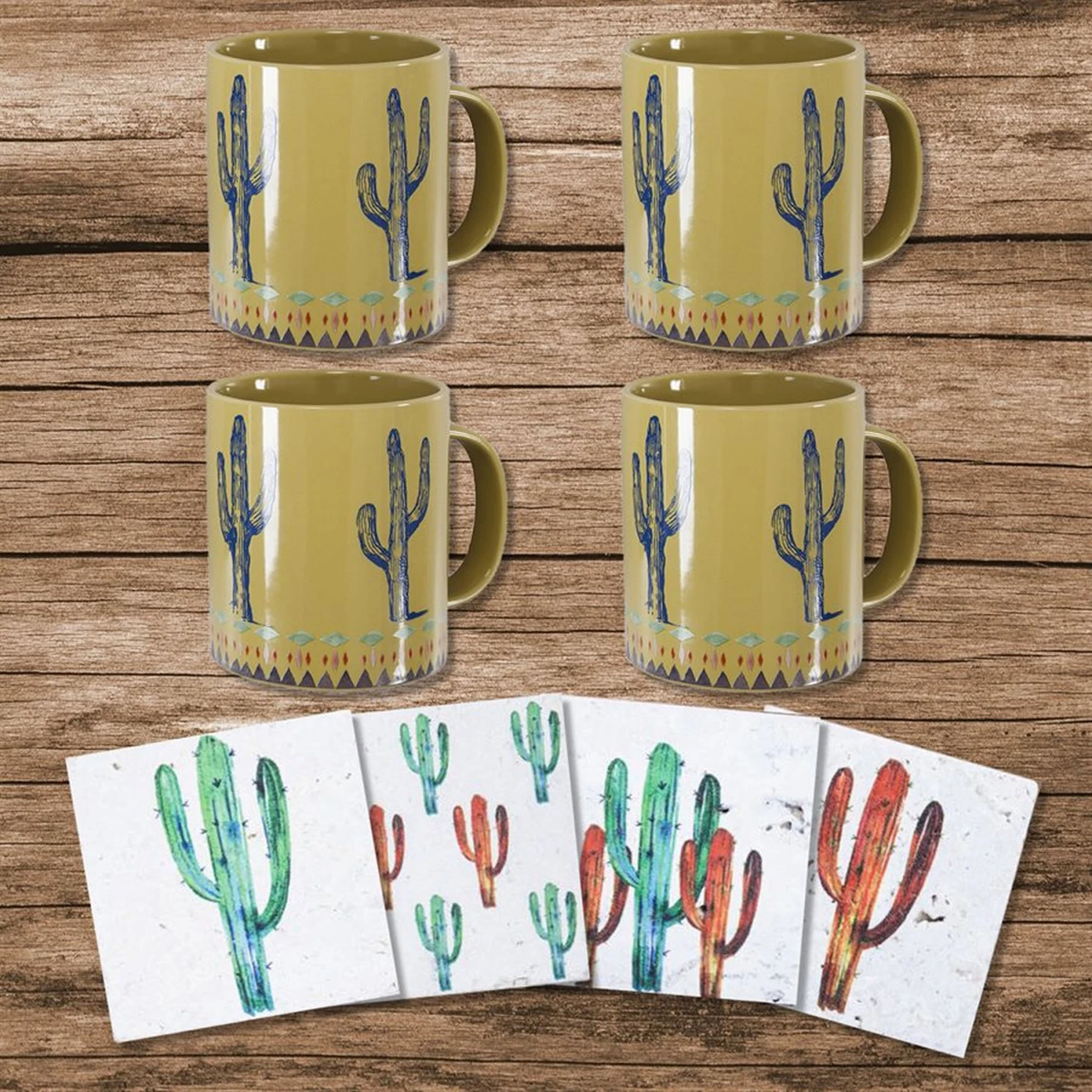Cactus Coffee Mug And Coaster 8-Piece Set 3 Cactus Coffee Mug And Coaster 8-Piece Set - Image 3