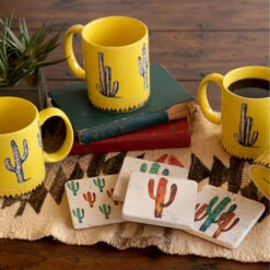 Cactus Coffee Mug And Coaster 8-Piece Set