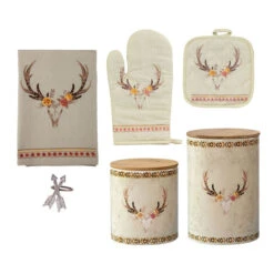 Desert Skull Floral 18-Piece Set -HiEnd Accents LF1812K3 2 lg