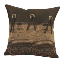 Sierra Square Throw Pillow W/Conchos