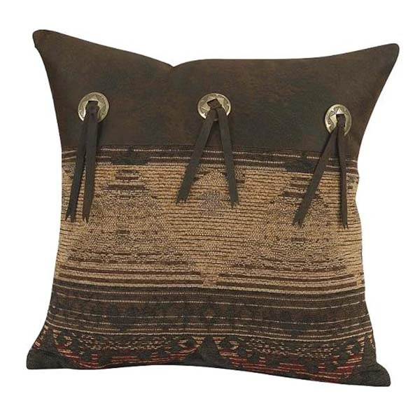 Sierra Square Throw Pillow W/Conchos 1 Sierra Square Throw Pillow W/Conchos