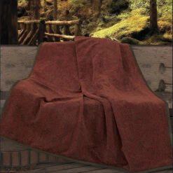 Wilderness Ridge Red Chenille Throw Blanket -HiEnd Accents LG1849TH1 lg