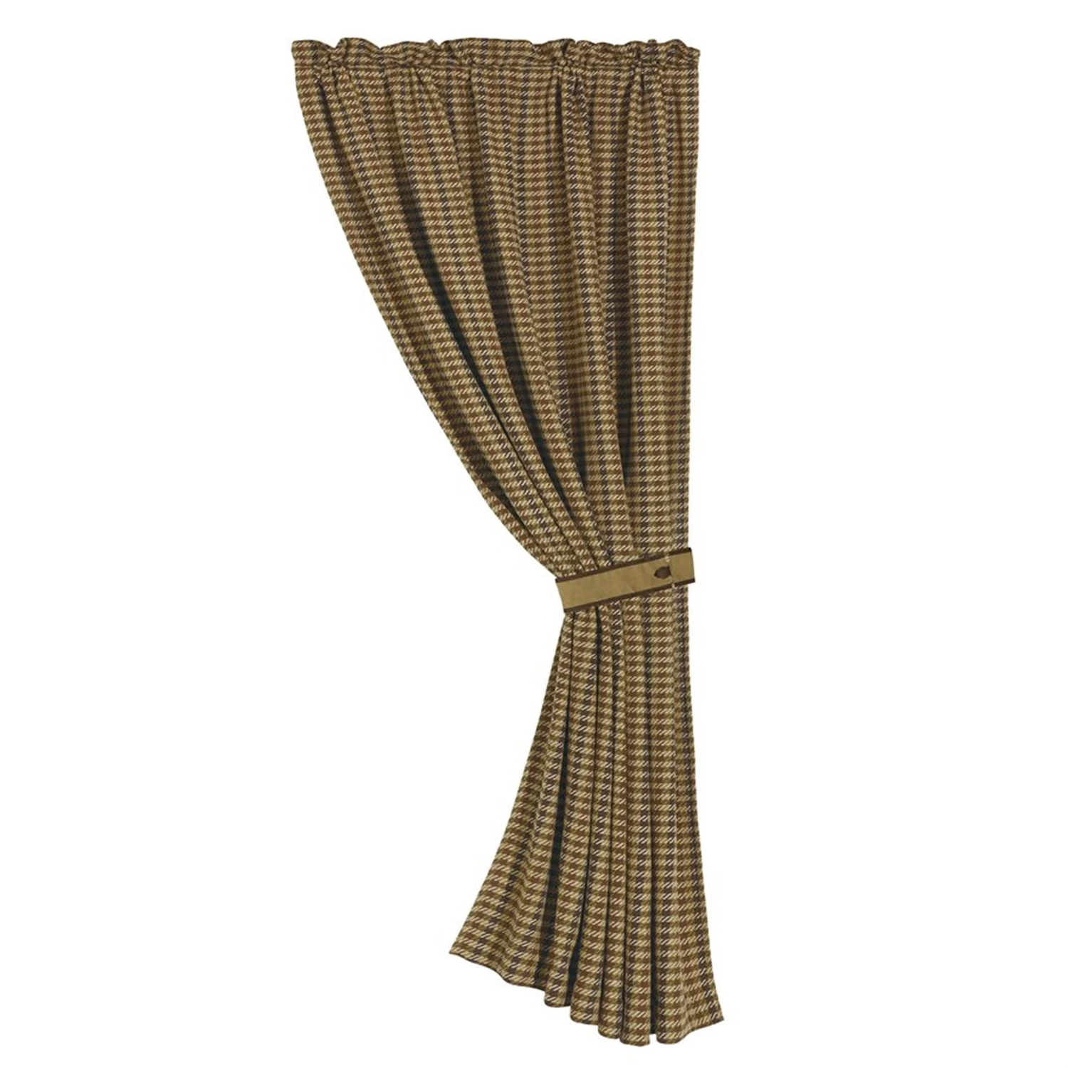 Crestwood Single Panel Curtain W/Chocolate Brown Houndstooth 1 Crestwood Single Panel Curtain W/Chocolate Brown Houndstooth