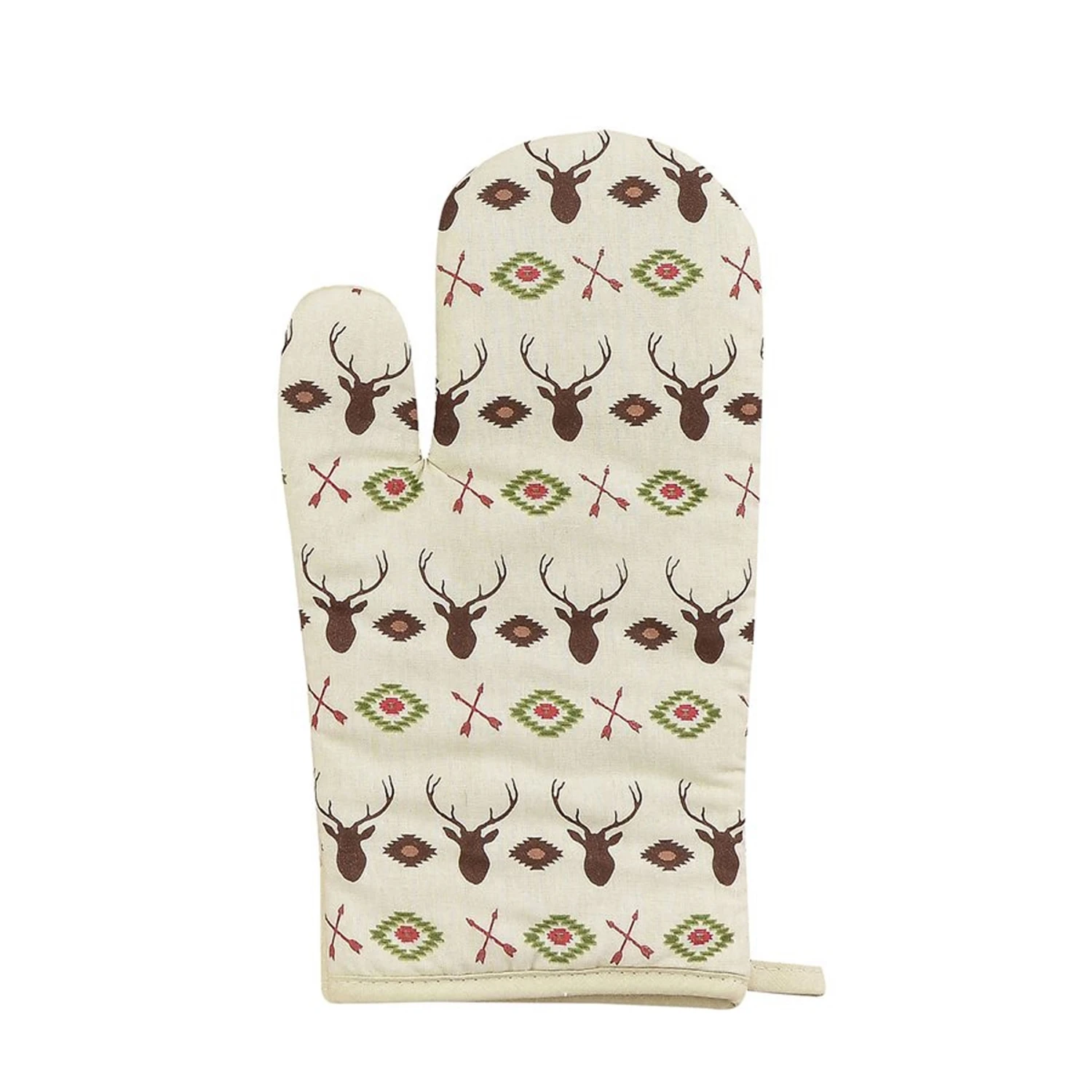 Aztec Deer Printed Oven Mitts 1 Aztec Deer Printed Oven Mitts