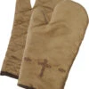 Embroidered Cross Oven Mitts