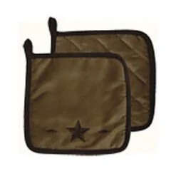 Embroidered Barn Star Potholder Set