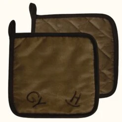 Embroidered Ranch Brands Potholder Set