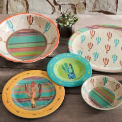 Cactus 14-PC Melamine Dinnerware Set