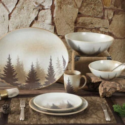 Clearwater Pines 21-Piece Dinnerware & Canister Set