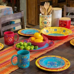 Bonita Talavera Design 14-Piece Melamine Dinnerware Set