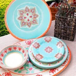 Western 10-PC Melamine Dinnerware Set -HiEnd Accents PK500110 2 lg