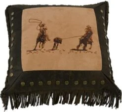 Embroidered Team Roping Pillow