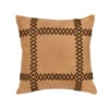 Faux Leather Stitched Decorative Throw Pillow