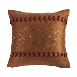 Solace Embroidered Aztec Throw Pillow