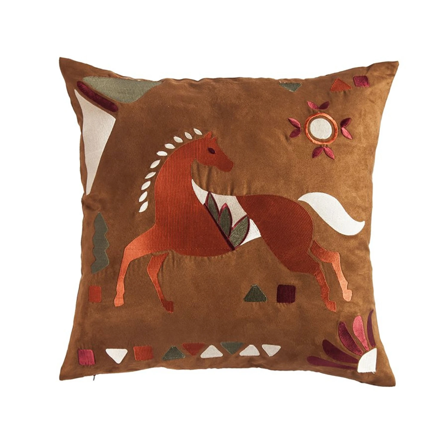 Solace Embroidered Horse Throw Pillow 1 Solace Embroidered Horse Throw Pillow