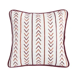 Solace Embroidered Throw Pillow W/Stripes