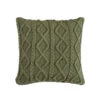 Cable Knit Soft Diamond Throw Pillow - Green