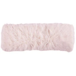 Mongolian Faux Fur Lumbar Pillow - Blush