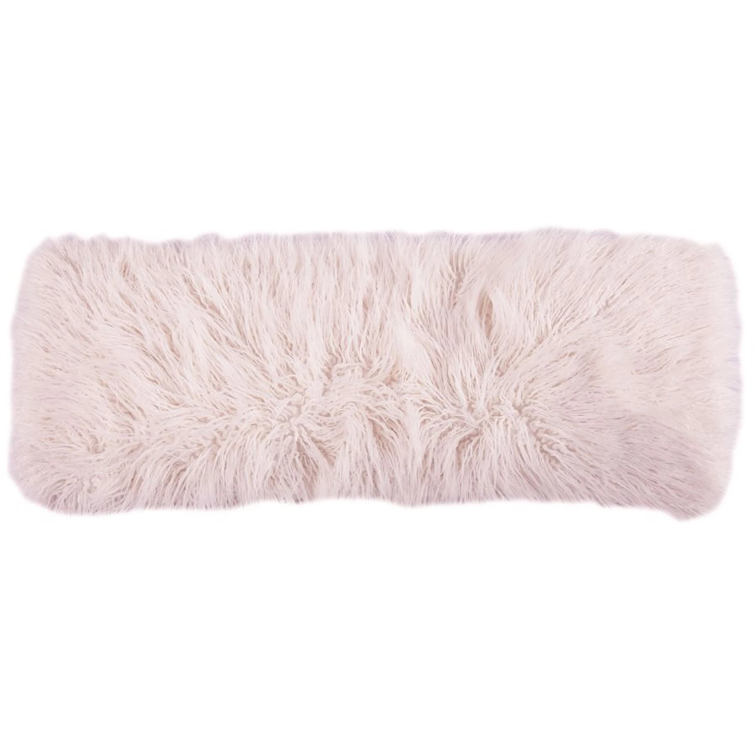Mongolian Faux Fur Lumbar Pillow - Blush 1 Mongolian Faux Fur Lumbar Pillow - Blush