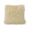 Mongolian Faux Fur Throw Pillow - Cream