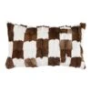 Patched Goat Hide Lumbar Pillow