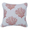 Coral Embroidered Pillow - Salmon