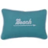 Beach Embroidered Pillow - Aqua