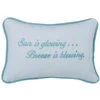 Script Embroidered Pillow - White