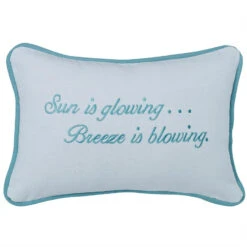 Script Embroidered Pillow - White