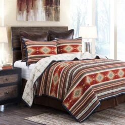 Del Sol Reversible Quilt Set -HiEnd Accents QW1835 2 lg