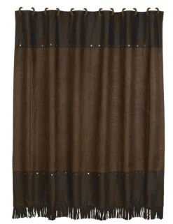Faux Tooled Leather Shower Curtain