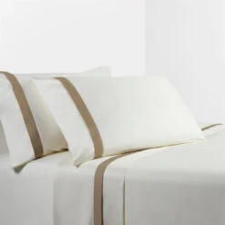 350 Thread Count Flange Sheet Set - Cream