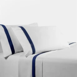 350 Thread Count Flange Sheet Set - Navy