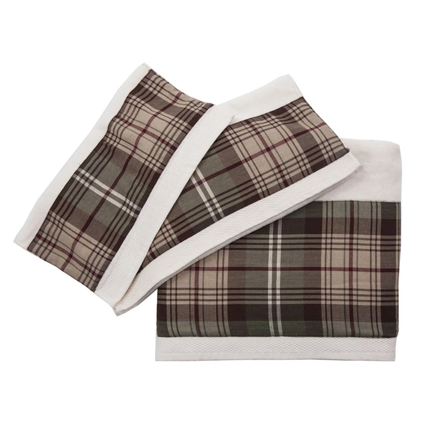 Huntsman Plaid 3-Piece Bath Towel Set - Cream 1 Huntsman Plaid 3-Piece Bath Towel Set - Cream