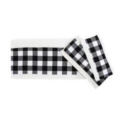 Camille 3-Piece Bath Towel Set - Black Buffalo Check
