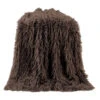 Mongolian Faux Fur Throw Blanket - Chocolate