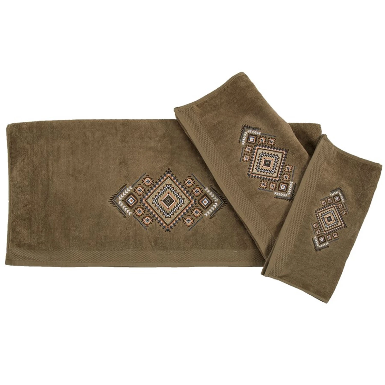 Sedona Aztec 3-Piece Bath Towel Set - Mocha 1 Sedona Aztec 3-Piece Bath Towel Set - Mocha