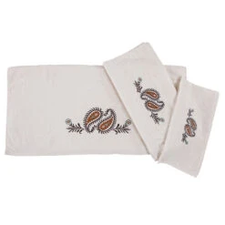 Paisley 3-Piece Bath Towel Set - Cream