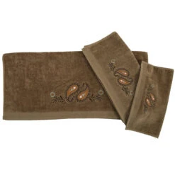 Paisley 3-Piece Bath Towel Set - Mocha