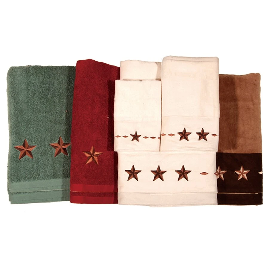 Embroidered Barn Star Towel Set 1 Embroidered Barn Star Towel Set