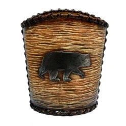 Black Bear Bathroom Wastebasket