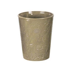 Savannah Ceramic Bathroom Wastebasket - Taupe