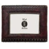 Tooled Faux Leather Frame W/Studded Sides