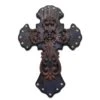 Deep Blue Studded Wooden Cross Wall Art W/Overlay