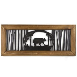 Bear In The Trees Metal Cutout Rustic Wall Decor