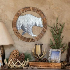 Round Bear Wall Art -HiEnd Accents WD2222 2 lg