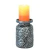 Embossed Flower Pillar Candle Holder