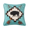 Turquoise Embroidered Thunderbird Lodge Pillow