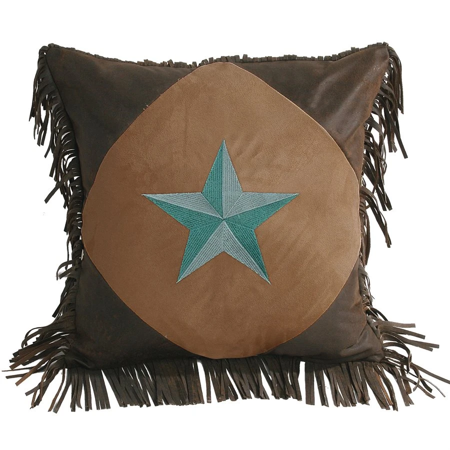 Laredo Barn Star Square Pillow W/Fringe 3 Laredo Barn Star Square Pillow W/Fringe - Image 3