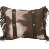 Cowhide Pillow W/ Faux Leather Strips And Studs